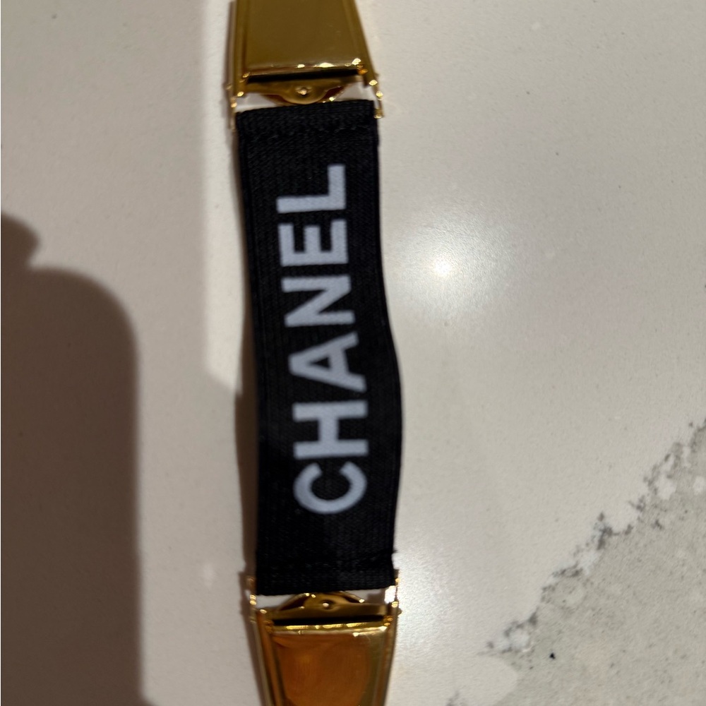 CHANEL Black and Gold Belt